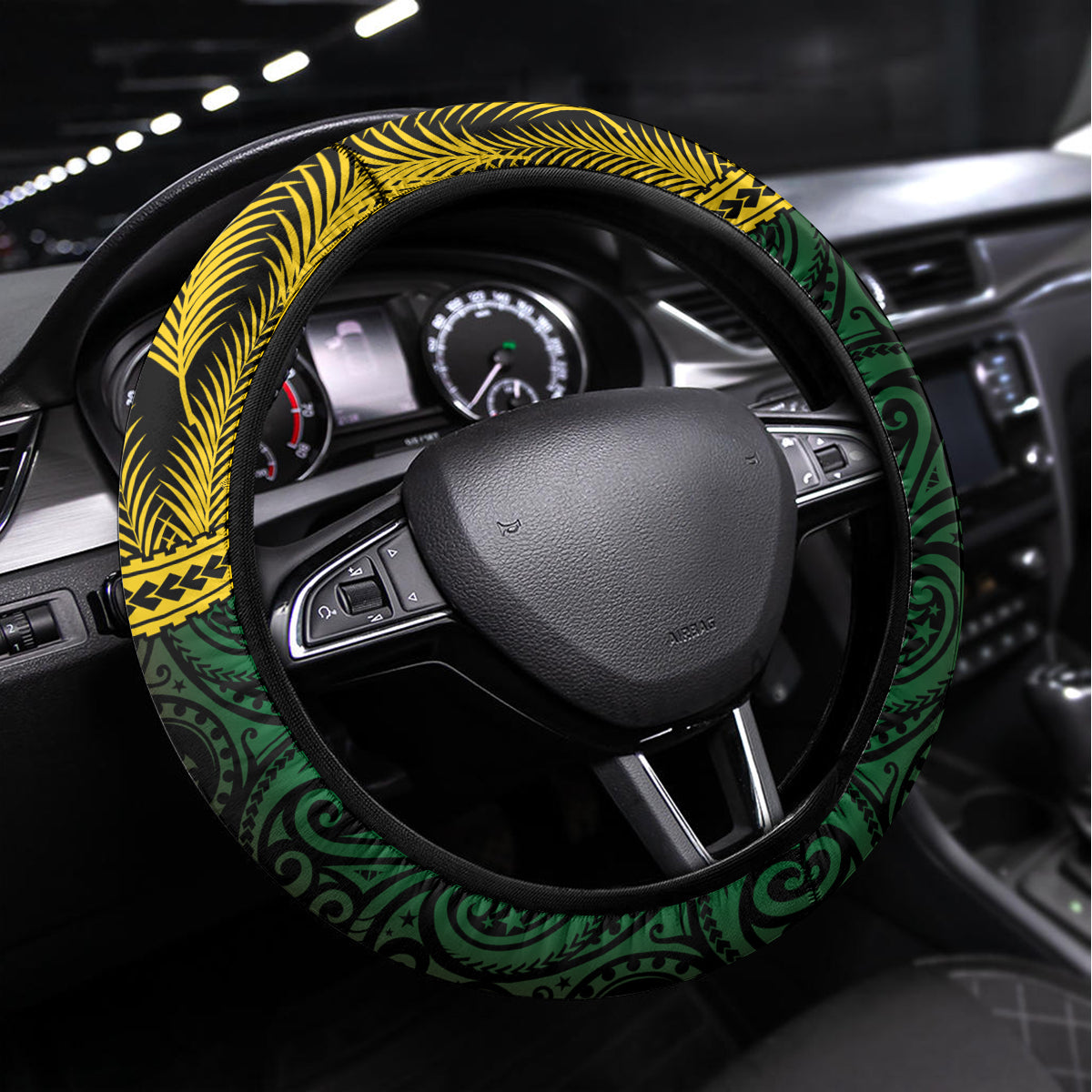 Vanuatu 44th Anniversary Independence Day Steering Wheel Cover Boars Tusk and Namele Plant LT03