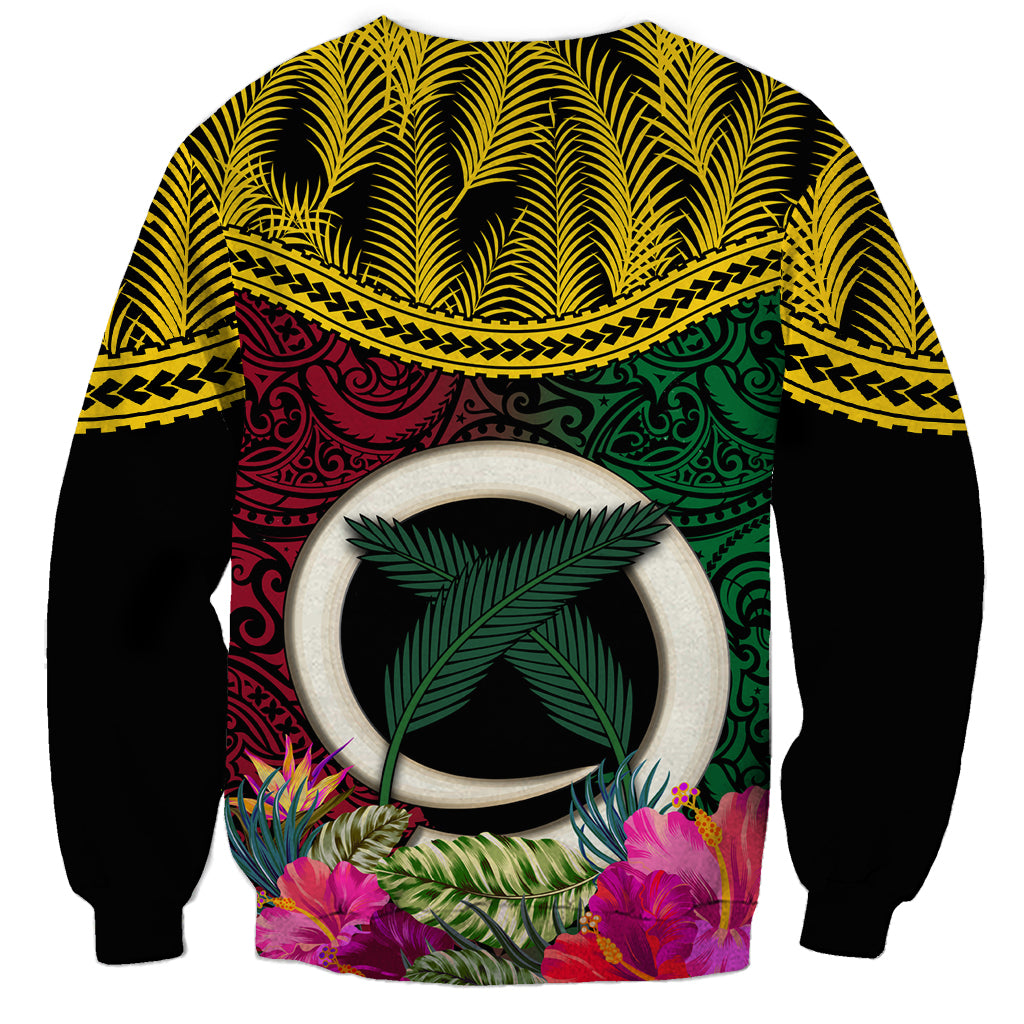 Vanuatu 44th Anniversary Independence Day Sweatshirt Boars Tusk and Namele Plant LT03 - Polynesian Pride