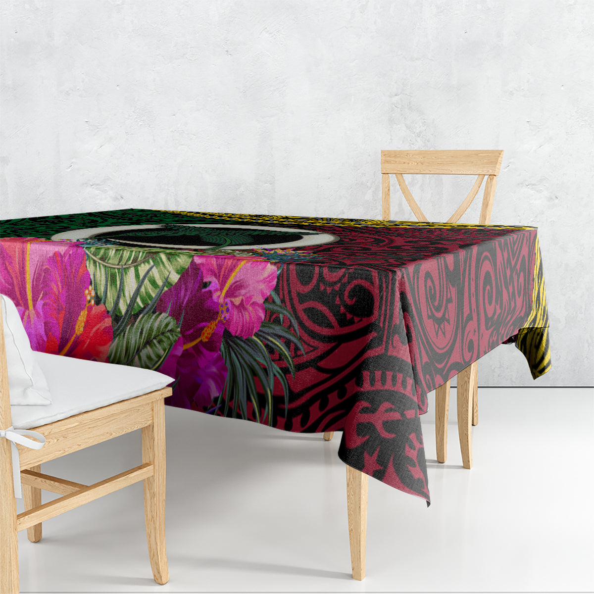Vanuatu 44th Anniversary Independence Day Tablecloth Boars Tusk and Namele Plant LT03 - Polynesian Pride