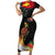 Papua New Guinea Independence Day Family Matching Short Sleeve Bodycon Dress and Hawaiian Shirt PNG Flag and Bird-of-Paradise