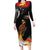 Papua New Guinea Independence Day Long Sleeve Bodycon Dress PNG Flag and Bird-of-Paradise