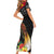 Papua New Guinea Independence Day Short Sleeve Bodycon Dress PNG Flag and Bird-of-Paradise