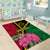 Vanuatu Flag Hibiscus Polynesian Pattern Area Rug