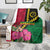 Vanuatu Flag Hibiscus Polynesian Pattern Blanket