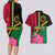 Vanuatu Flag Hibiscus Polynesian Pattern Couples Matching Long Sleeve Bodycon Dress and Hawaiian Shirt