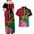 Vanuatu Flag Hibiscus Polynesian Pattern Couples Matching Off Shoulder Maxi Dress and Hawaiian Shirt