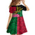 Vanuatu Flag Hibiscus Polynesian Pattern Family Matching Off The Shoulder Long Sleeve Dress and Hawaiian Shirt