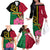 Vanuatu Flag Hibiscus Polynesian Pattern Family Matching Off The Shoulder Long Sleeve Dress and Hawaiian Shirt