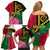 Vanuatu Flag Hibiscus Polynesian Pattern Family Matching Off Shoulder Short Dress and Hawaiian Shirt