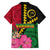 Vanuatu Flag Hibiscus Polynesian Pattern Family Matching Off Shoulder Short Dress and Hawaiian Shirt