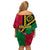 Vanuatu Flag Hibiscus Polynesian Pattern Family Matching Off Shoulder Short Dress and Hawaiian Shirt