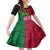 Vanuatu Flag Hibiscus Polynesian Pattern Family Matching Short Sleeve Bodycon Dress and Hawaiian Shirt