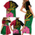 Vanuatu Flag Hibiscus Polynesian Pattern Family Matching Short Sleeve Bodycon Dress and Hawaiian Shirt