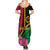 Vanuatu Flag Hibiscus Polynesian Pattern Family Matching Summer Maxi Dress and Hawaiian Shirt