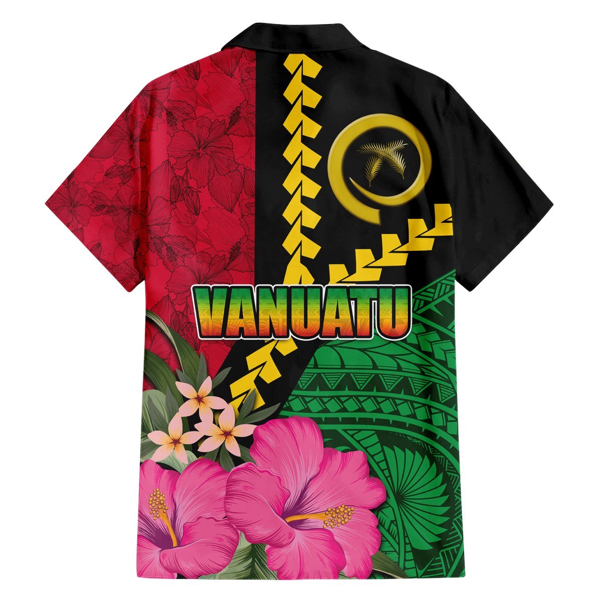 Vanuatu Flag Hibiscus Polynesian Pattern Hawaiian Shirt LT03 - Polynesian Pride