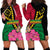 Vanuatu Flag Hibiscus Polynesian Pattern Hoodie Dress