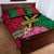 Vanuatu Flag Hibiscus Polynesian Pattern Quilt Bed Set