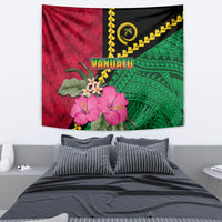 Vanuatu Flag Hibiscus Polynesian Pattern Tapestry LT03 - Polynesian Pride