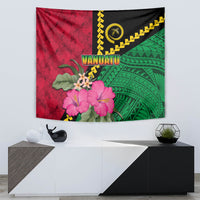 Vanuatu Flag Hibiscus Polynesian Pattern Tapestry LT03 - Polynesian Pride