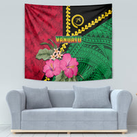 Vanuatu Flag Hibiscus Polynesian Pattern Tapestry LT03 - Polynesian Pride
