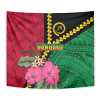 Vanuatu Flag Hibiscus Polynesian Pattern Tapestry LT03 - Polynesian Pride
