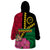 Vanuatu Flag Hibiscus Polynesian Pattern Wearable Blanket Hoodie