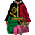 Vanuatu Flag Hibiscus Polynesian Pattern Wearable Blanket Hoodie