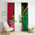 Vanuatu Flag Hibiscus Polynesian Pattern Window Curtain