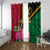 Vanuatu Flag Hibiscus Polynesian Pattern Window Curtain