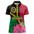 Vanuatu Flag Hibiscus Polynesian Pattern Women Polo Shirt