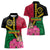 Vanuatu Flag Hibiscus Polynesian Pattern Women Polo Shirt