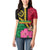 Vanuatu Flag Hibiscus Polynesian Pattern Women Polo Shirt