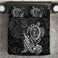 Hawaii Monk Seal and Dolphin Bedding Set Polynesian Kakau Pattern Black White Color LT03 Black - Polynesian Pride
