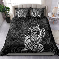 Hawaii Monk Seal and Dolphin Bedding Set Polynesian Kakau Pattern Black White Color LT03 - Polynesian Pride