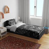 Hawaii Monk Seal and Dolphin Bedding Set Polynesian Kakau Pattern Black White Color LT03 - Polynesian Pride