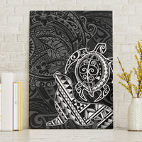 Hawaii Monk Seal and Dolphin Canvas Wall Art Polynesian Kakau Pattern Black White Color LT03 Without Frame Black - Polynesian Pride