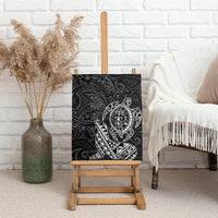 Hawaii Monk Seal and Dolphin Canvas Wall Art Polynesian Kakau Pattern Black White Color LT03 - Polynesian Pride