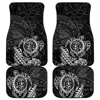 Hawaii Monk Seal and Dolphin Car Mats Polynesian Kakau Pattern Black White Color LT03 - Polynesian Pride