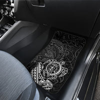 Hawaii Monk Seal and Dolphin Car Mats Polynesian Kakau Pattern Black White Color LT03 - Polynesian Pride