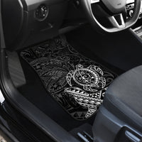 Hawaii Monk Seal and Dolphin Car Mats Polynesian Kakau Pattern Black White Color LT03 - Polynesian Pride