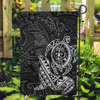 Hawaii Monk Seal and Dolphin Garden Flag Polynesian Kakau Pattern Black White Color LT03 Garden Flag Black - Polynesian Pride