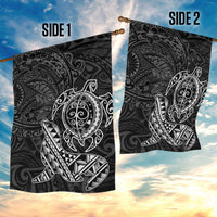 Hawaii Monk Seal and Dolphin Garden Flag Polynesian Kakau Pattern Black White Color LT03 - Polynesian Pride