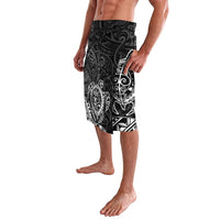 Hawaii Monk Seal and Dolphin Lavalava Polynesian Kakau Pattern Black White Color LT03 - Polynesian Pride