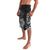 Hawaii Monk Seal and Dolphin Lavalava Polynesian Kakau Pattern Black White Color