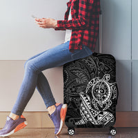 Hawaii Monk Seal and Dolphin Luggage Cover Polynesian Kakau Pattern Black White Color LT03 - Polynesian Pride