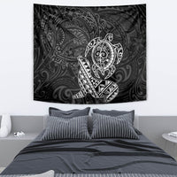 Hawaii Monk Seal and Dolphin Tapestry Polynesian Kakau Pattern Black White Color LT03 - Polynesian Pride