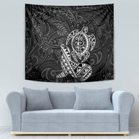 Hawaii Monk Seal and Dolphin Tapestry Polynesian Kakau Pattern Black White Color LT03 - Polynesian Pride