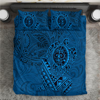 Hawaii Monk Seal and Dolphin Bedding Set Polynesian Kakau Pattern Blue LT03 Blue - Polynesian Pride