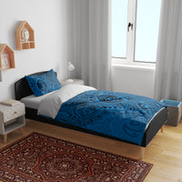 Hawaii Monk Seal and Dolphin Bedding Set Polynesian Kakau Pattern Blue LT03 - Polynesian Pride