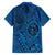 Hawaii Monk Seal and Dolphin Hawaiian Shirt Polynesian Kakau Pattern Blue